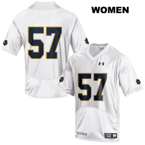 Women's NCAA Notre Dame Fighting Irish #57 Jayson Ademilola Stitched College Under Armour Authentic White No Name Football Jersey JV10H41EK